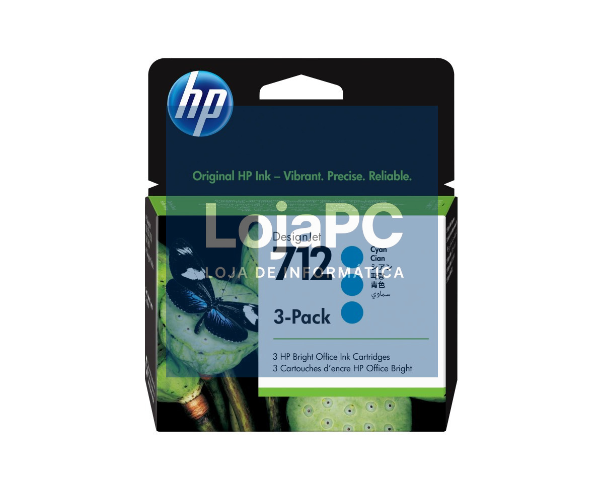 HP 712 3-Pack 29-ml Cyan DesignJet Ink Cartridge