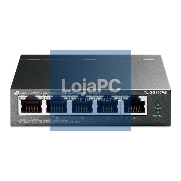 TP-LINK TL-SG105PE 5-Port Gigabit Easy Smart Switch with 4-Port PoE+ 65W PoE budget Desktop Steel Case