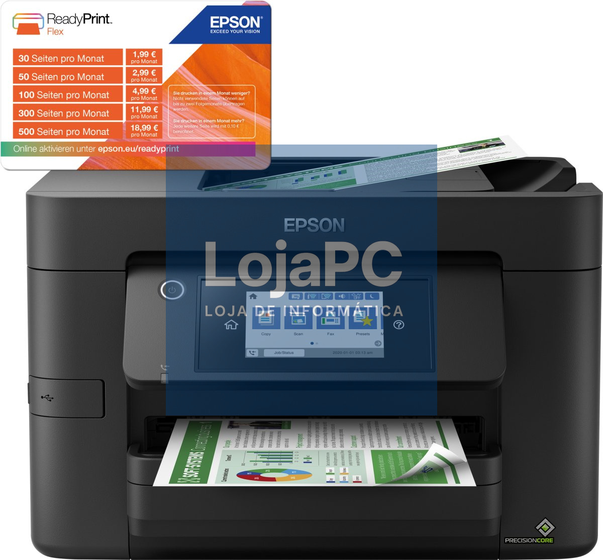 EPSON WorkForce Pro WF-4820DWF MFP colour ink-jet A4 210x297mm A4 25ppm print 250 sheets USB 2.0 LAN Wi-Fi USB host