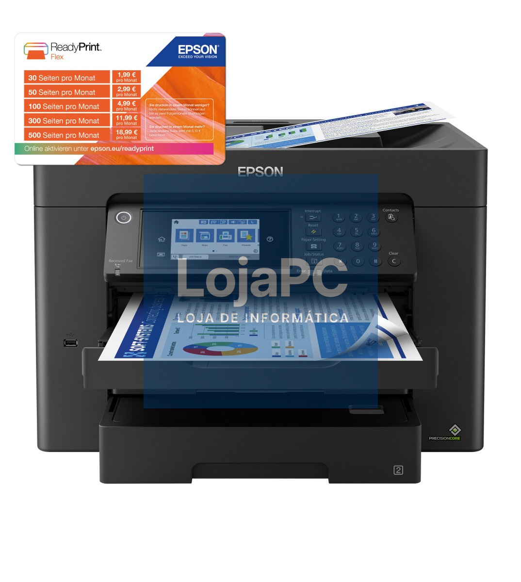 EPSON WorkForce WF-7840DTWF MFP colour ink-jet A3 297x420mm A3 25ppm print 550 sheets USB 2.0 LAN Wi-Fi USB host