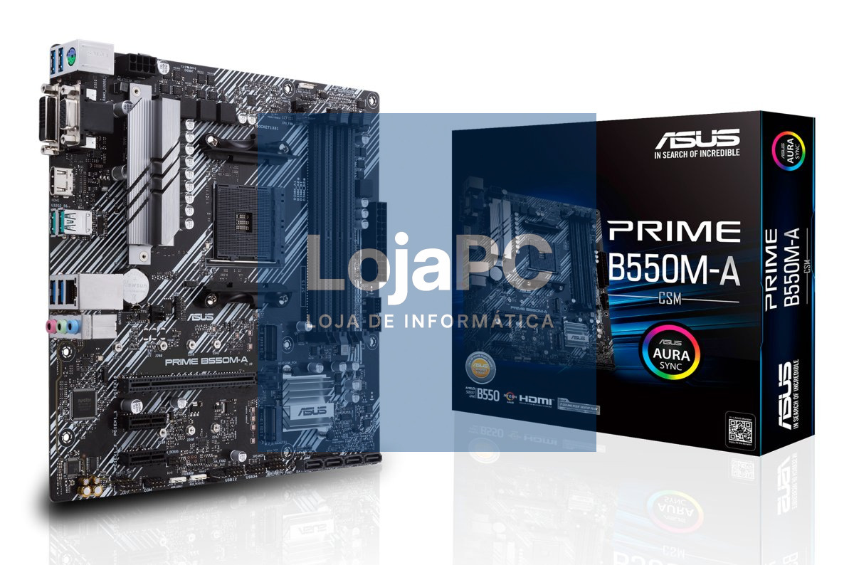 ASUS PRIME B550M-A/CSM AM4 mATX MB with dual M.2 PCIe 4.0 1 Gb Ethernet HDMI/D-Sub/DVI SATA 6 Gbps USB