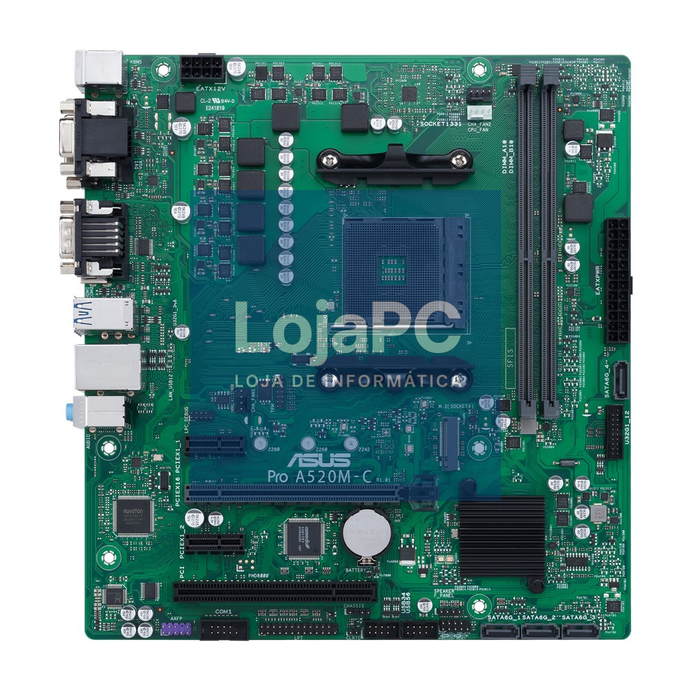 ASUS PRO A520M-C/CSM AM4 mATX MB AMD A520 business motherboard with enhanced security reliability and manageability