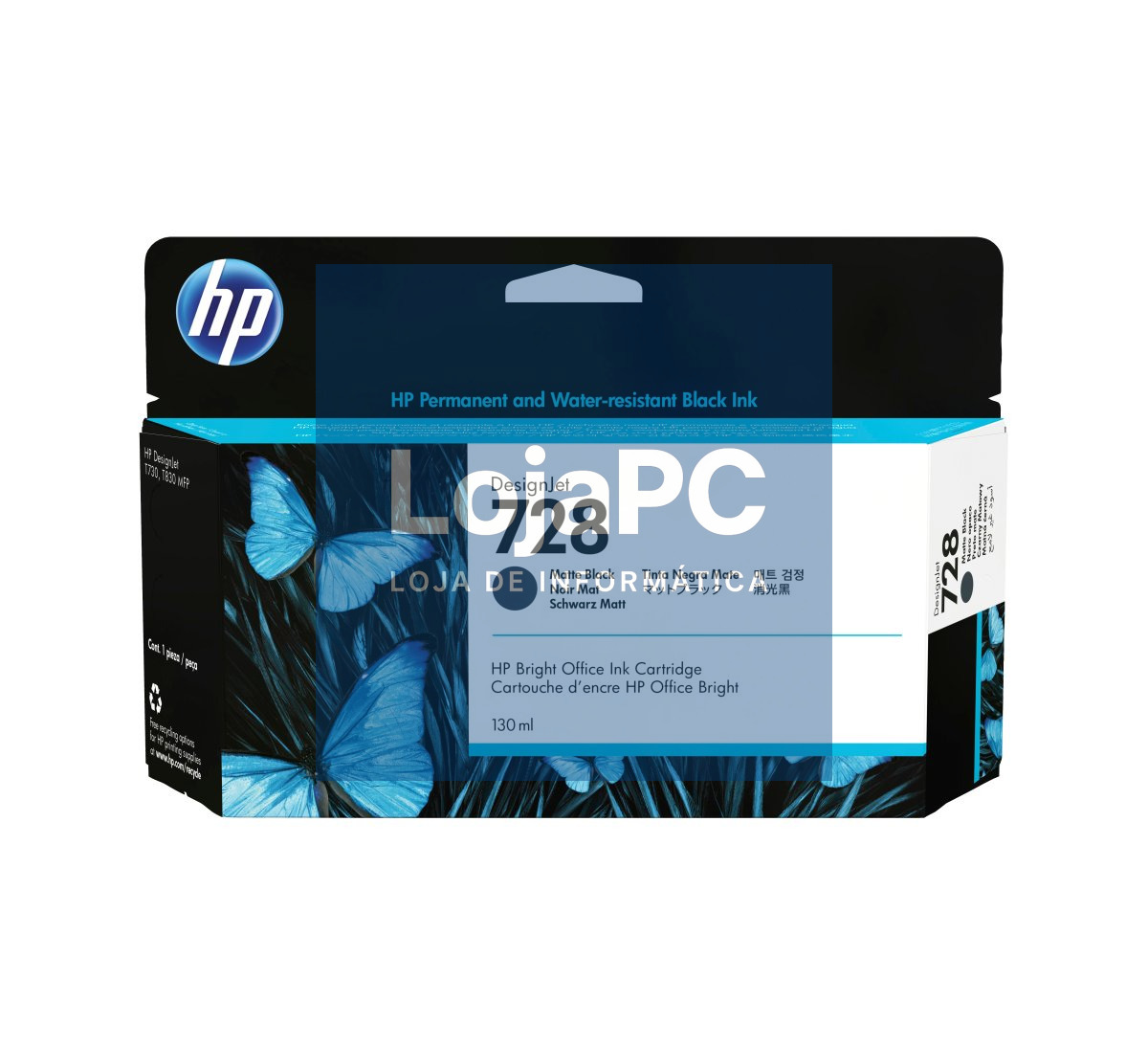 HP 728 130-ml Matte Black DesignJet Ink Cartridge