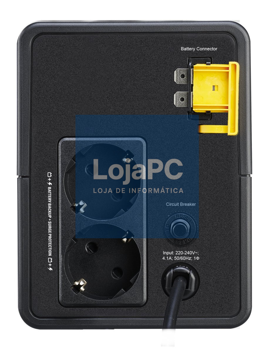 APC Easy UPS BVX Series BVX900LI-GR UPS AC 220-240V 480Watt 900VA 9Ah output connectors 2