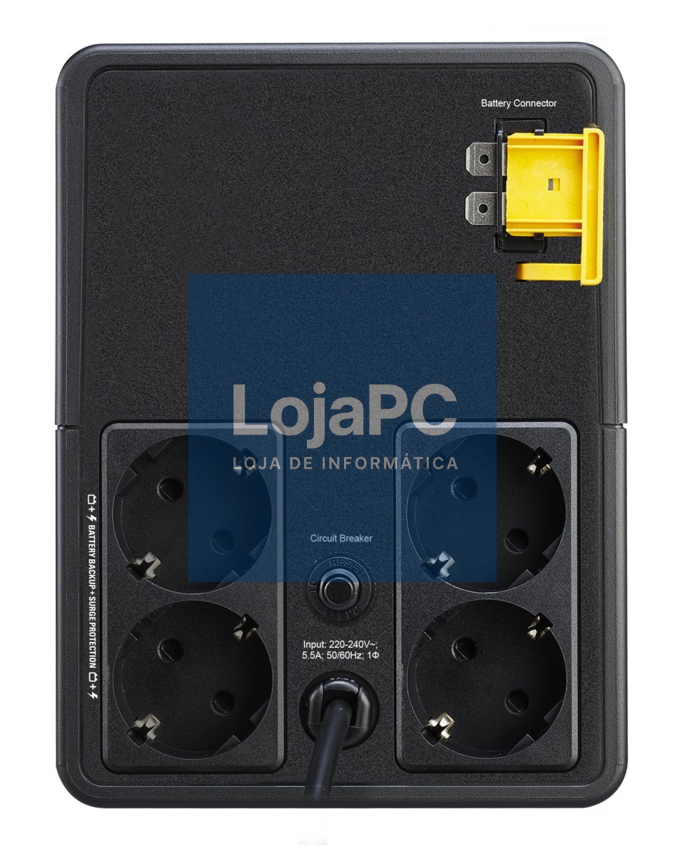 APC Easy UPS BVX Series BVX1200LI-GR UPS AC 230V 650Watt 1200VA 9Ah output connectors 4