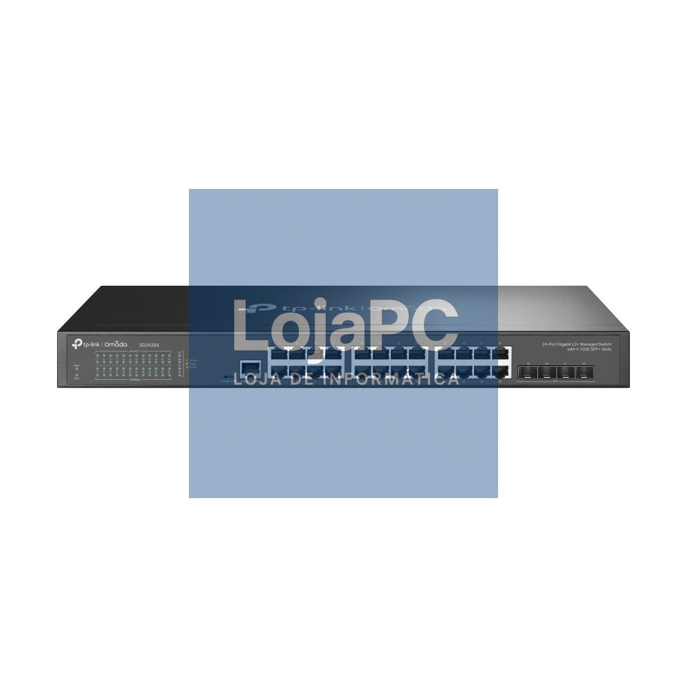 TP-LINK TL-SG3428X 24-Port Gigabit L2+ Managed Switch 24x Gbit RJ45 Ports 4x 10GE SFP+ Slots RJ45/Micro-USB Console Port Omada SDN