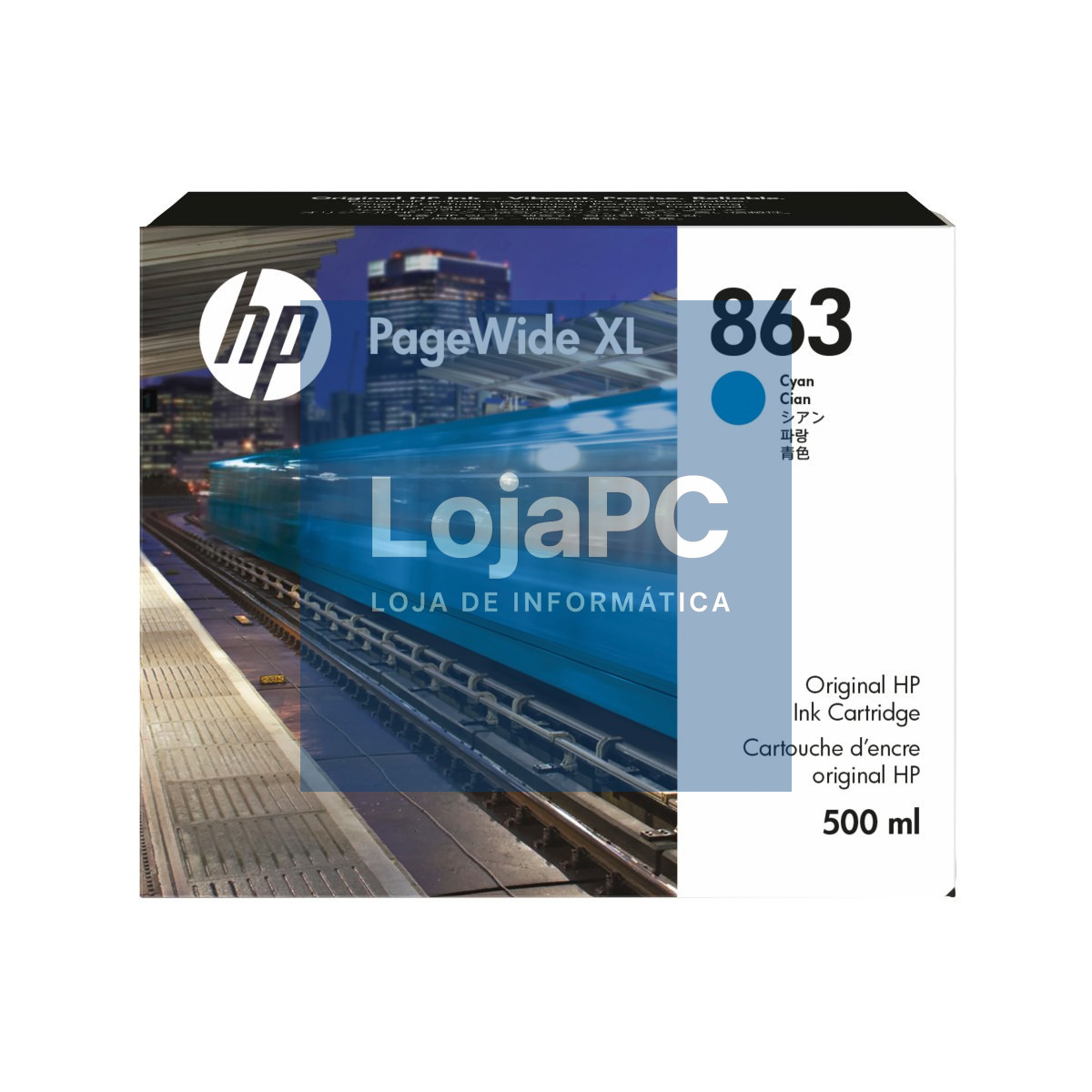 HP 863 500ml Cyan PageWide XL Ink Crtg