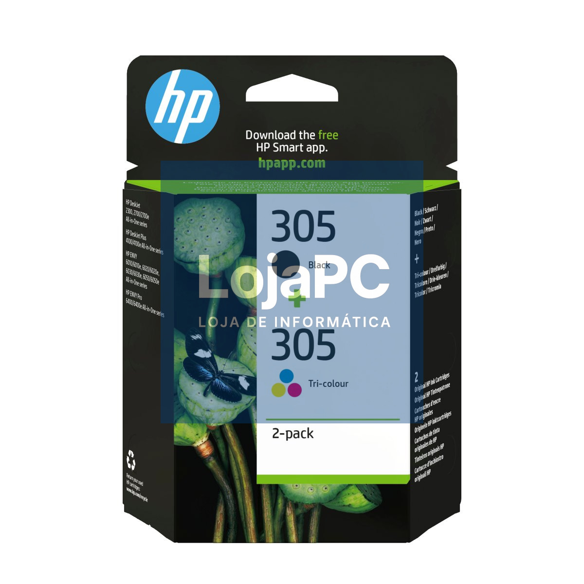 HP 305 2-Pack Tri-color/Black Original Ink Cartridge