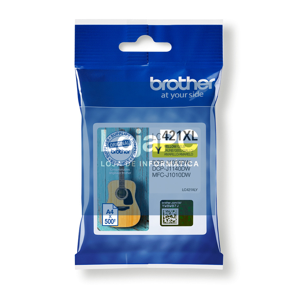 BROTHER 500-page high capacity Yellow ink cartridge for DCP-J1050DW MFC-J1010DW and DCP-J1140DW