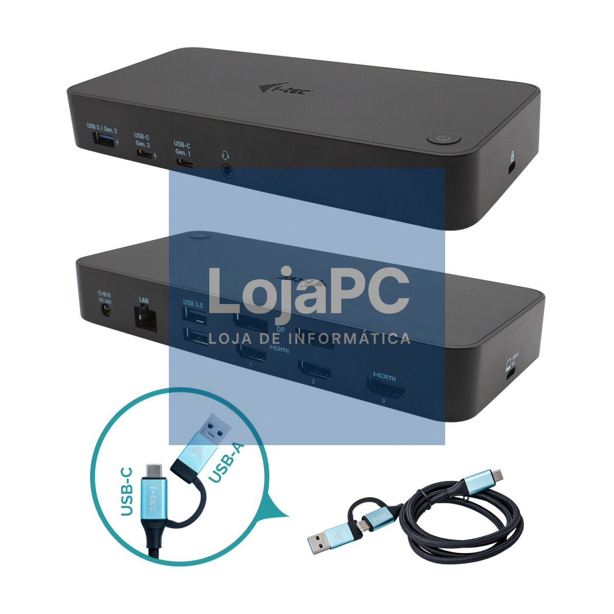 I-TEC USB 3.0 USB-C Thunderbolt 3x4K Docking Station + Power Delivery 70W