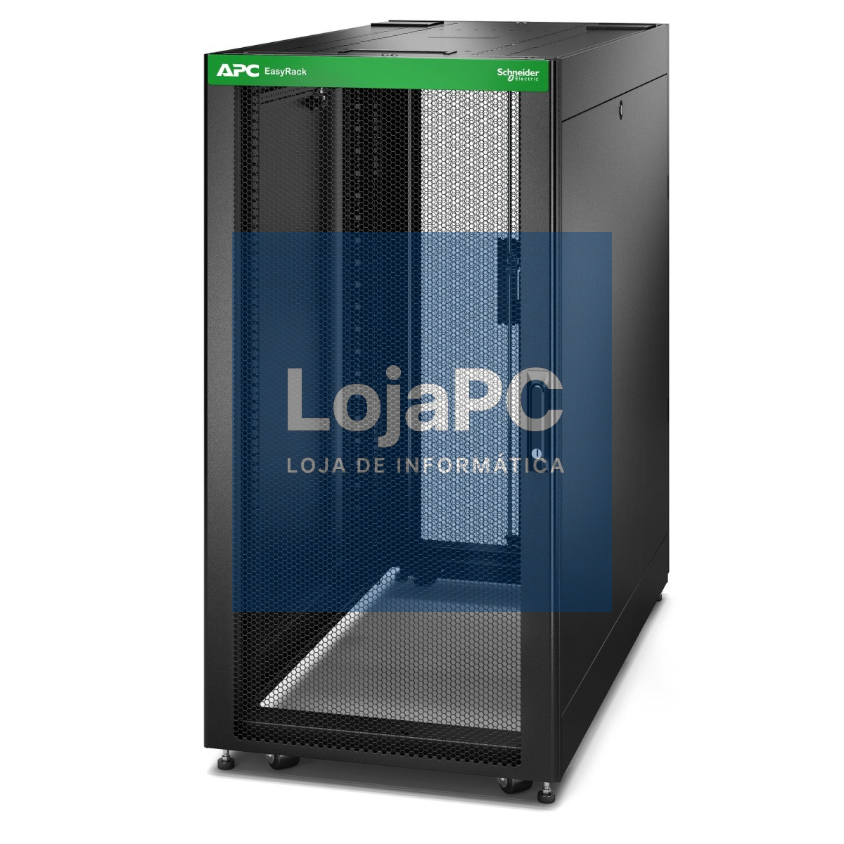 APC Easy Rack 600mm/24U/1200mm with Roof Side panel castors feet and 4 Brackets no Bottom black