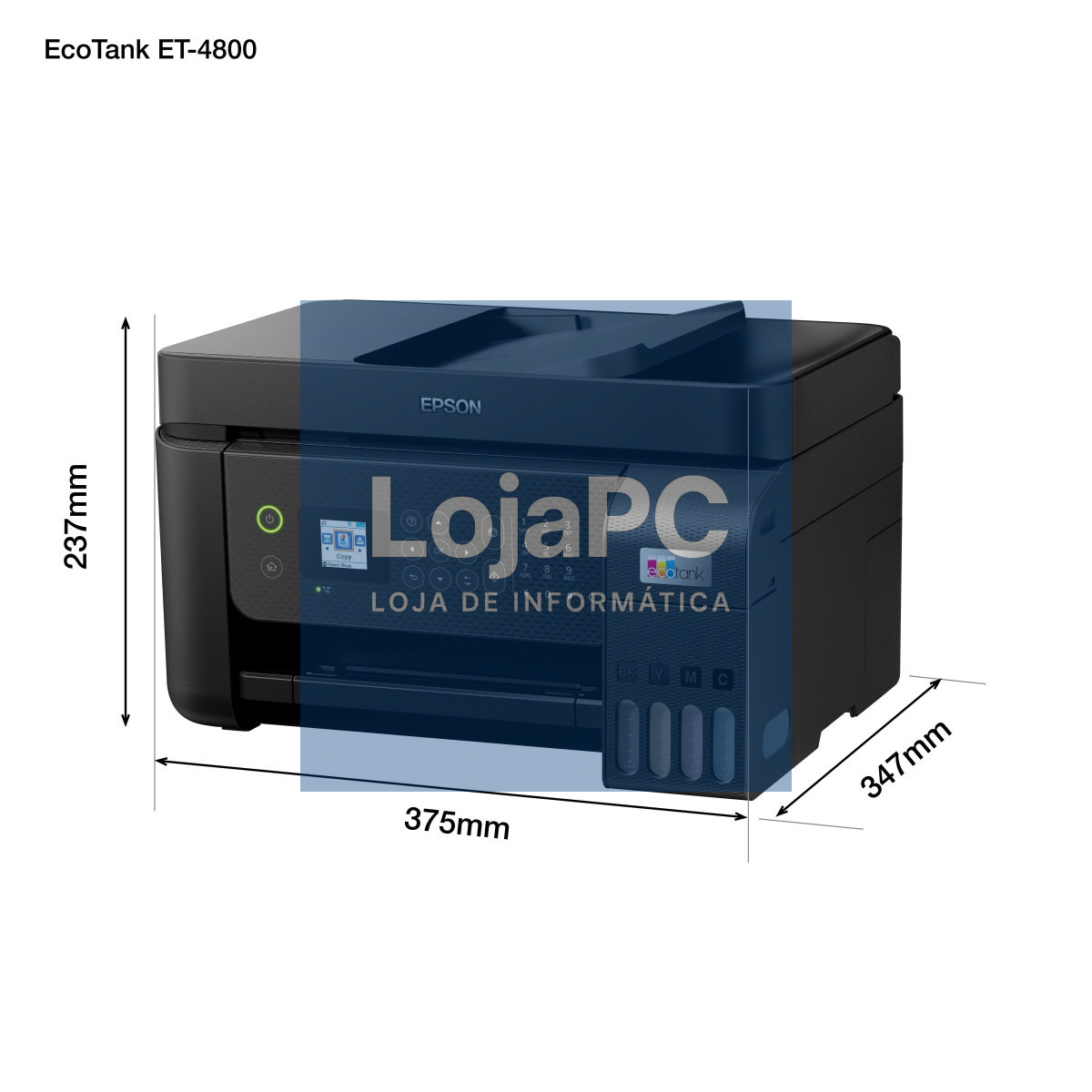 EPSON EcoTank ET-4800 MFP colour inkjet refillable A4 10ppm Print 100sheets USB LAN Wi-Fi Black