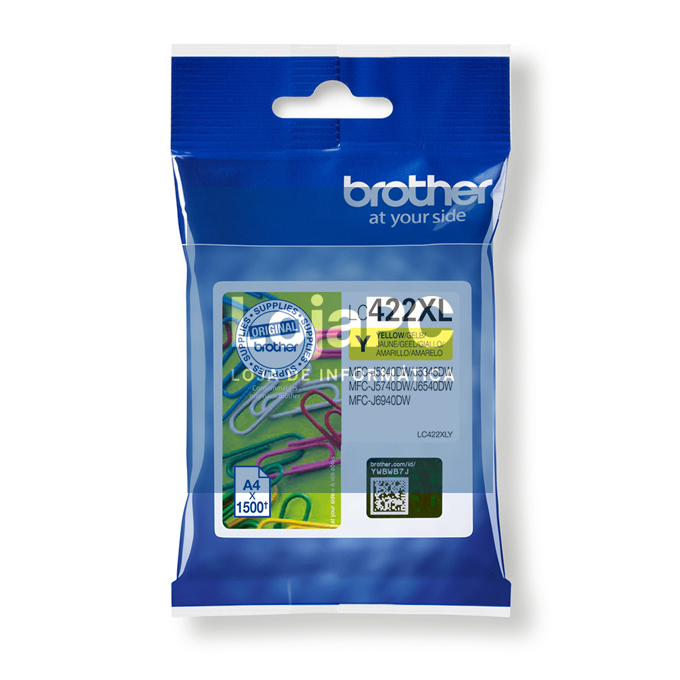 BROTHER LC422XLY HY Ink Cartridge For BH19M/B Compatible with MFC-J5340DW MFC-J5740DW MFC-J6540DW MFC-J6940DW 1500 pages