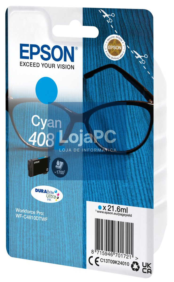 EPSON 6LB 408L Spectacles DURABrite Ultra Single Cyan Ink