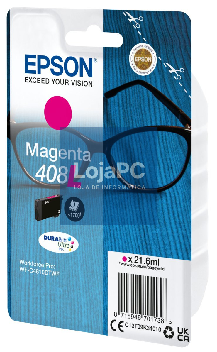 EPSON 2LB Singlepack Magenta 408L DURABrite Ultra Ink