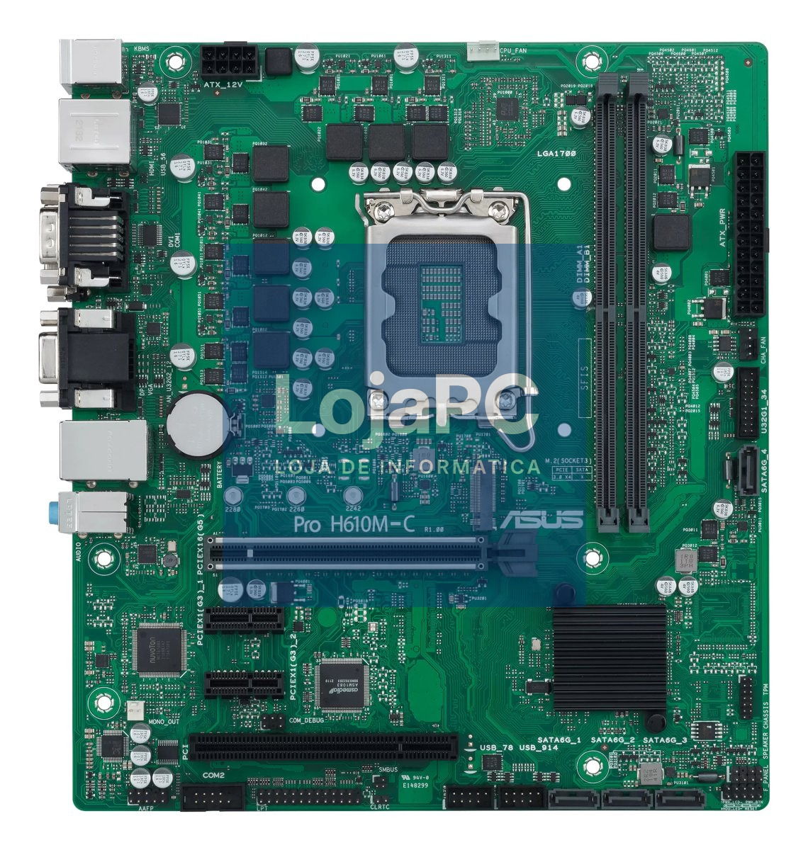 ASUS PRO H610M-C-CSM LGA1700 2xDDR5 1xHDMI 1xDVI 1xDP 1xPCIe 5.0 x16 4xSATA 1xM.2 4xUSB 3.2 mATX MB