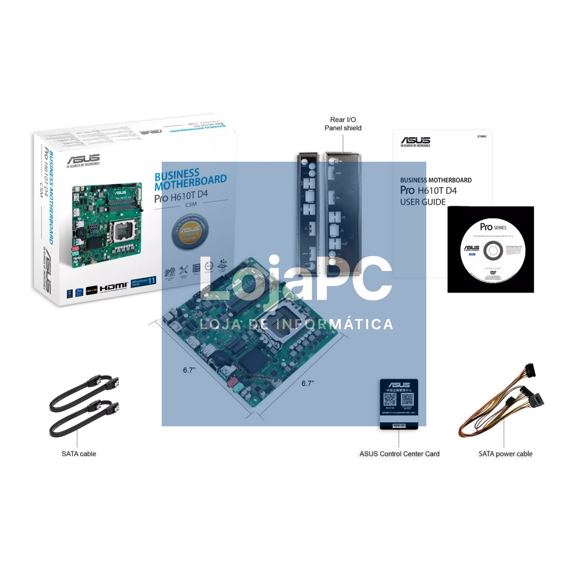 ASUS PRO H610T D4-CSM LGA1700 DDR4 1xHDMI 2.1 1xDP 1xPCIe 2xM.2 2xSATA 4xUSB Thin Mini ITX MB