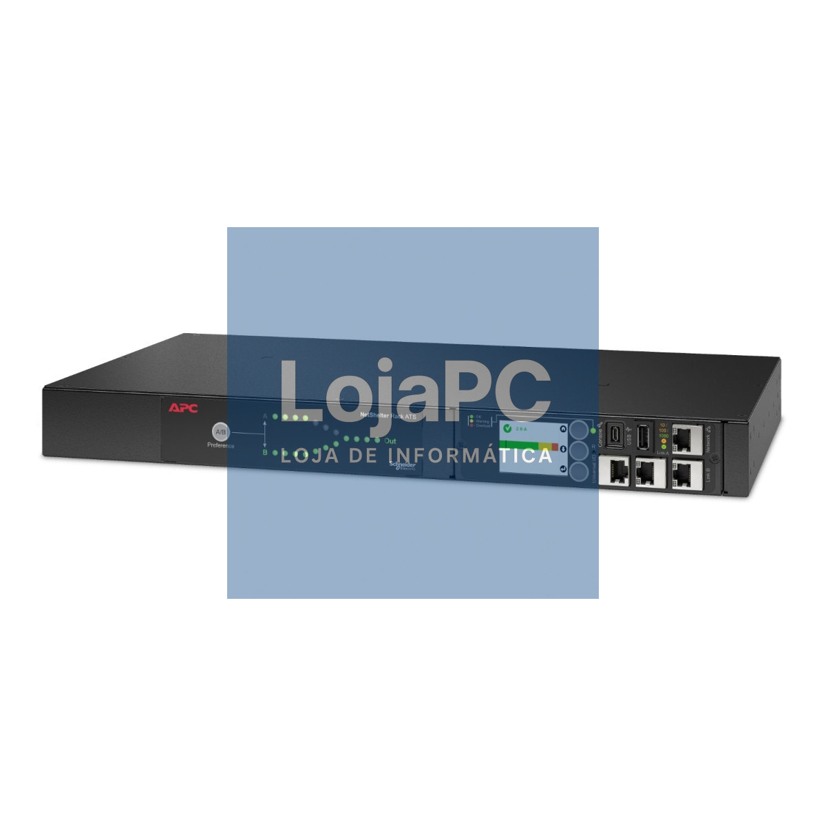 APC NetShelter Automatic transfer switch Rack AC 207-253V 3700VA 1-phase Ethernet 10/100/1000 USB oc 9 1U 2.44m cord Black