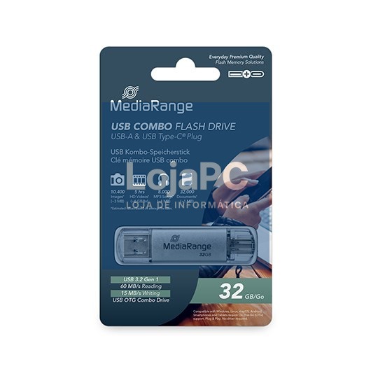 PENDRIVE COMBO 64GB USB 3.2 MEDIARANGE