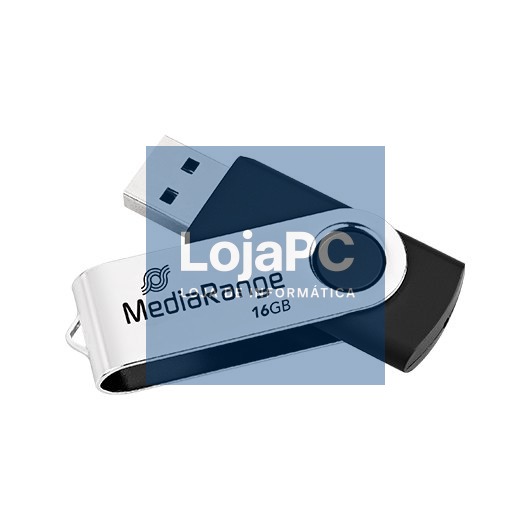 PENDRIVE 16GB USB 2.0 MEDIARANGE SILVER-BLACK