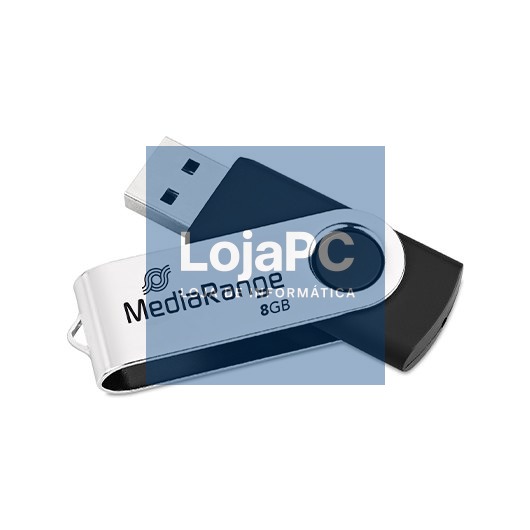 PENDRIVE 8GB USB 2.0 MEDIARANGE SILVER-BLACK
