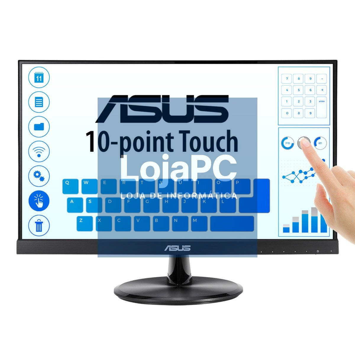 ASUS VT229H 21.5inch FHD 1920x1080 IPS 60Hz 16:9 Touch Monitor flicker free Blue light filter HDMI D-Sub Vesa 100x100