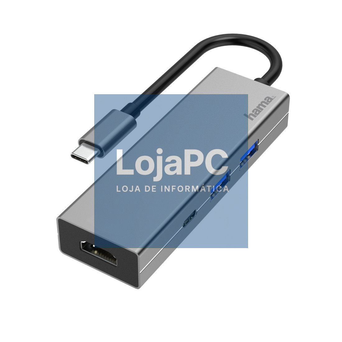 HAMA 200107 ezüst USB 3.1 Type-C HUB (2x USB A, 1x USB TYPE-C, HDMI)