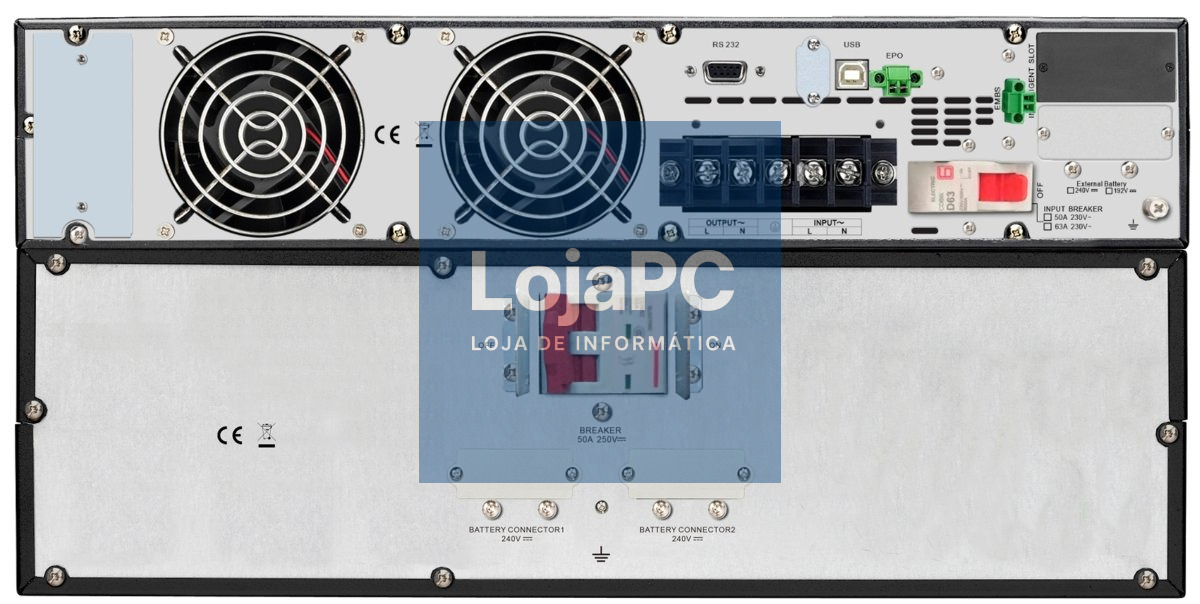 APC Easy UPS On-Line SRV UPS Rack AC 230V 5000Watt 5000VA 9Ah USB RS-232 output connectors 1 5U RAL 7010 with Rail Kit