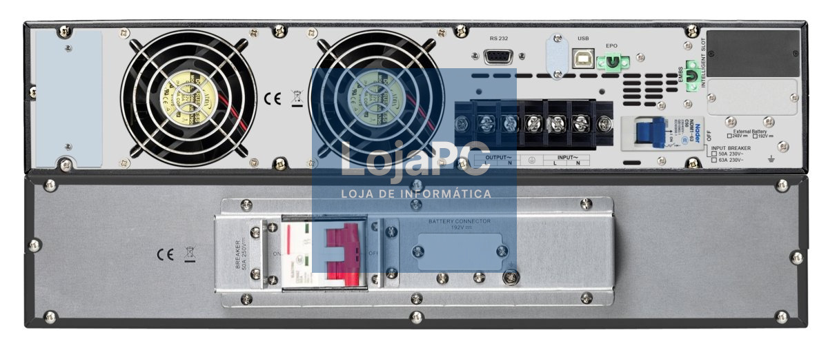 APC Easy UPS SRV UPS rack-mountable AC 230V 5000Watt 5000VA RS-232 USB output connectors 1 4U Black