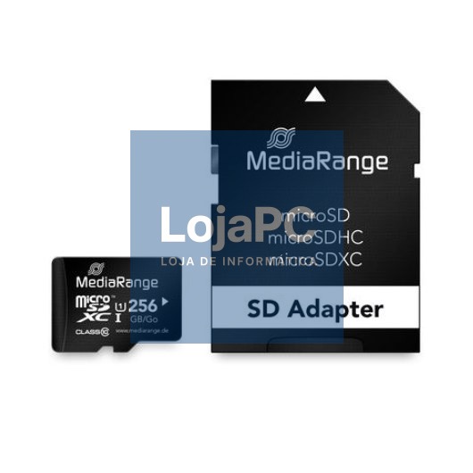 MICRO SDXC MEMORY 256GB MEDIARANGE + SD ADAPTER
