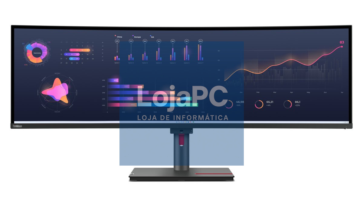 LENOVO ThinkVision P49w-30 49inch IPS 5120x1440 32:9 60Hz 350cd/m2 4ms 2x HDMI DP 4xUSB 3.2 G1 USB-C 3.2 G1 USB-B 3.2 G1 RJ45 2x5W