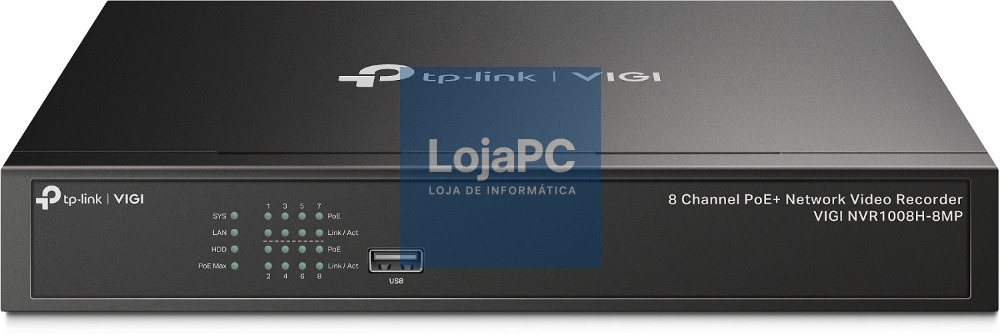 VIGI 8 Channel PoE+ Network Video Recorder (PoE High power budget)- VIGINVR1008H-8MP