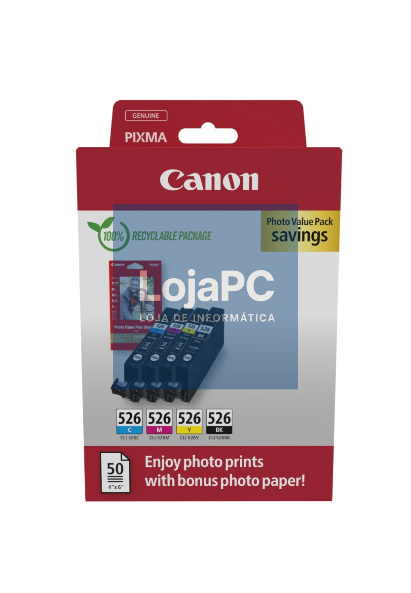 CANON CLI-526 Ink Cartridge C/M/Y/BK PHOTO VALUE BL
