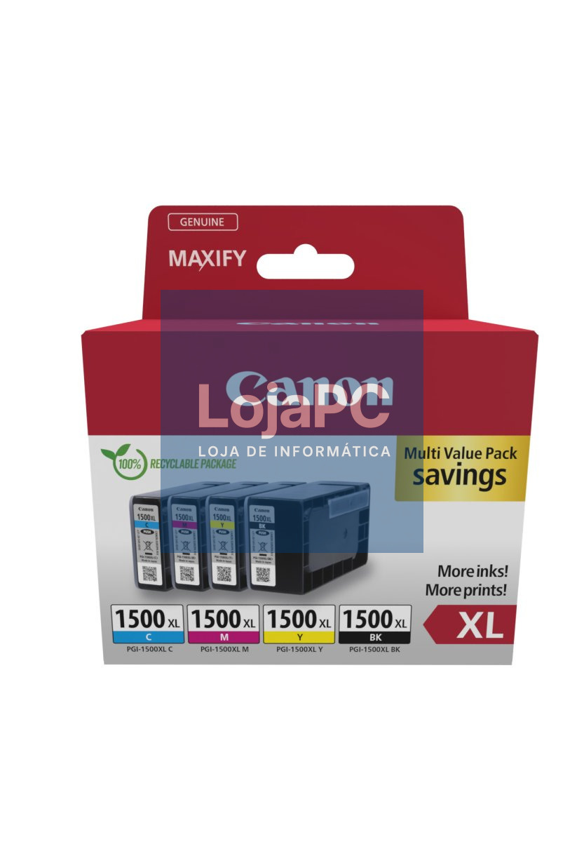 CANON PGI-1500XL Ink Cartridge BK/C/M/Y MULTI