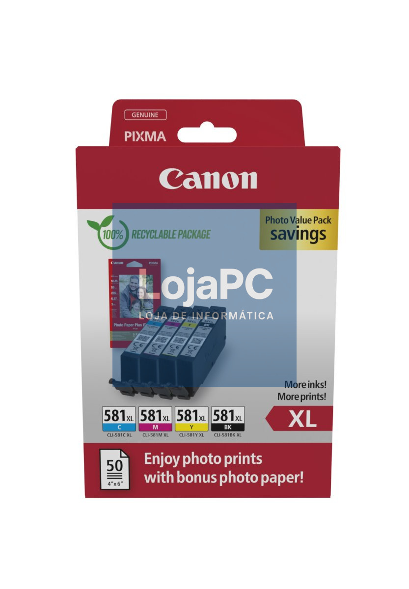 CANON CLI-581XL Ink Cartridge BK/C/M/Y PHOTO