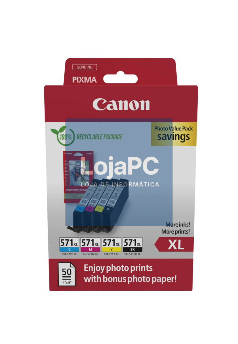 CANON CLI-571XL Ink Cartridge C/M/Y/BK + PHOTO PACK