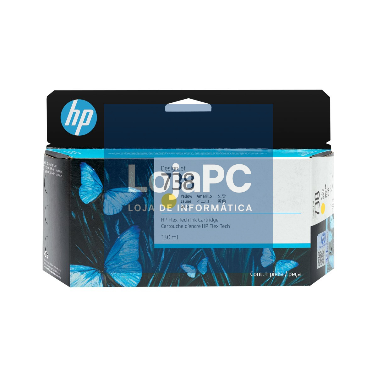 HP 738 130-ml Yellow DesignJet Ink Cartridge