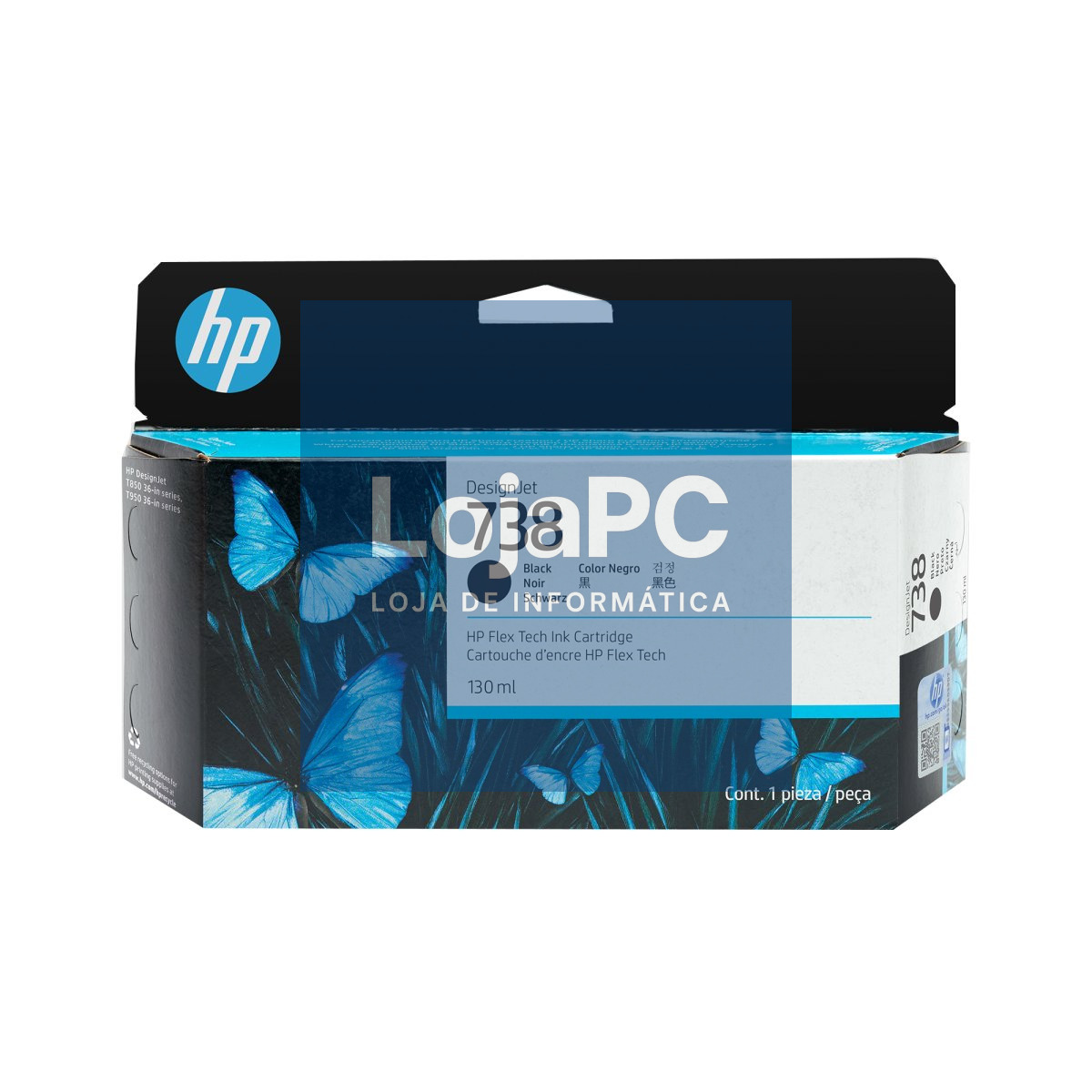 HP 738 130-ml Black DesignJet Ink Cartridge