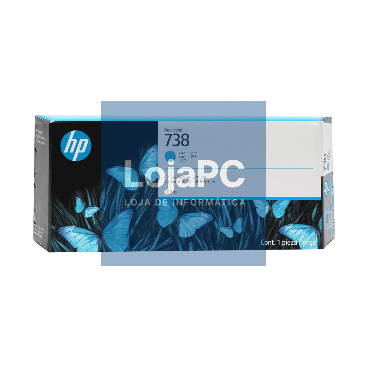 HP 738 300-ml Cyan DesignJet Ink Cartridge