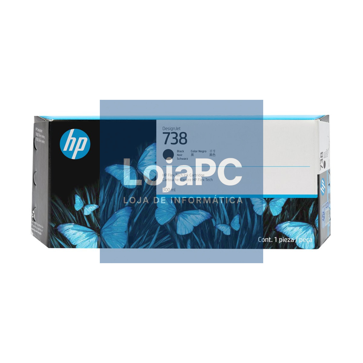 HP 738 300-ml Black DesignJet Ink Cartridge