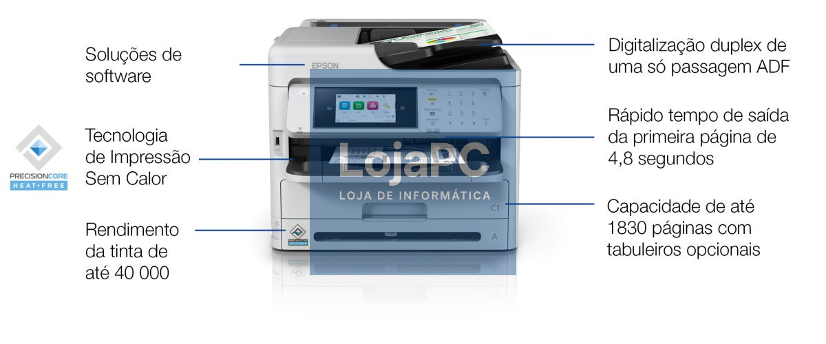 EPSON WorkForce Pro WF-M5899DWF MFP Mono inkjet 216x297mm A4 25ppm Print 330sheets USB LAN Wi-Fi