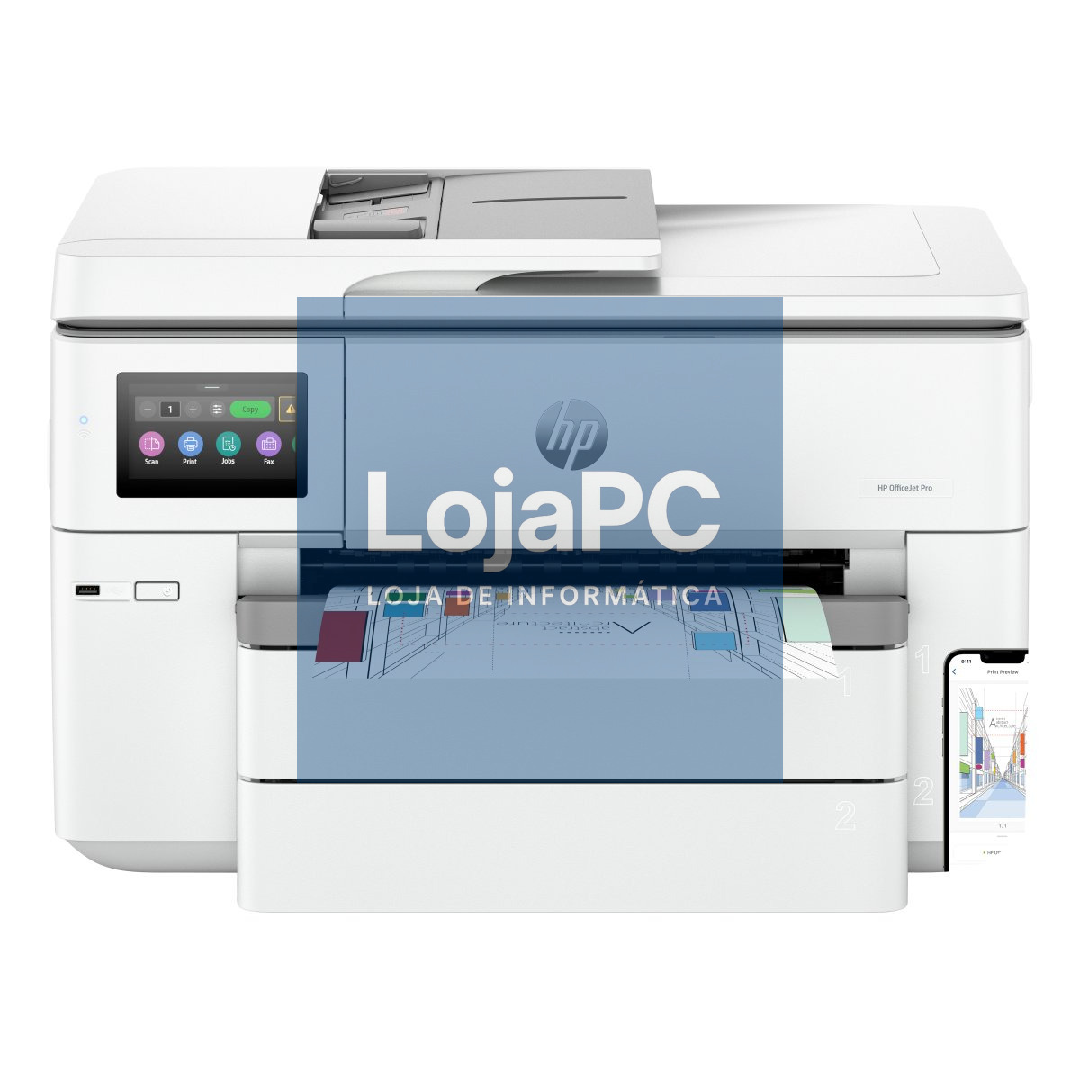 HP Officejet Pro 9730e Wide Format All-in-One MFP colour inkjet A3 A3 18ppm Copy 22ppm Print 250sheets USB LAN Wi-Fi Bluetooth