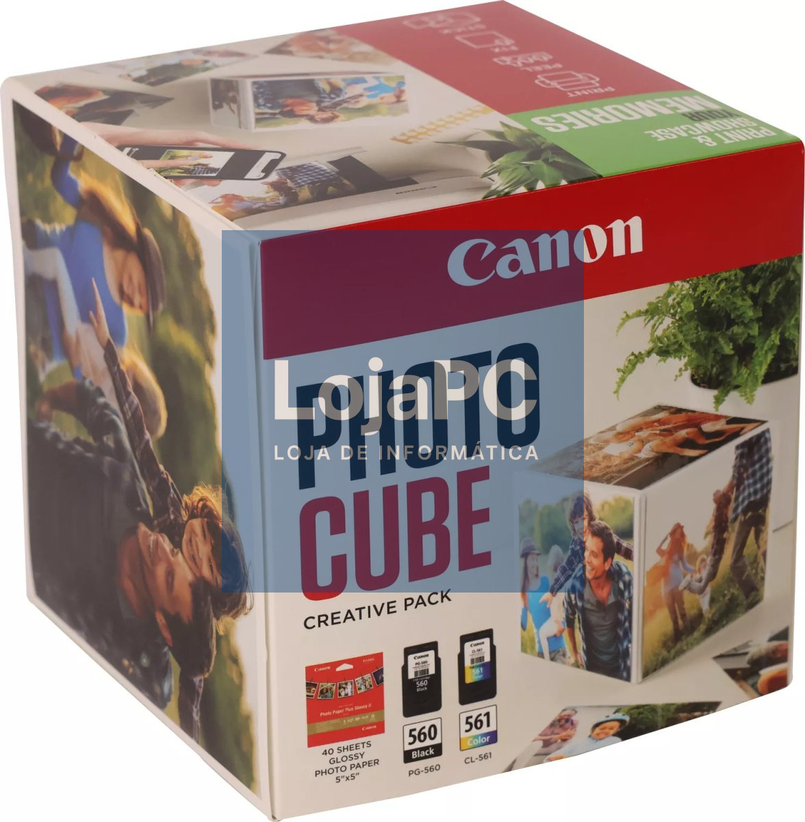 CANON PG-560/CL-561 Ink Cartridge Photo Cube Creative Pack White Green