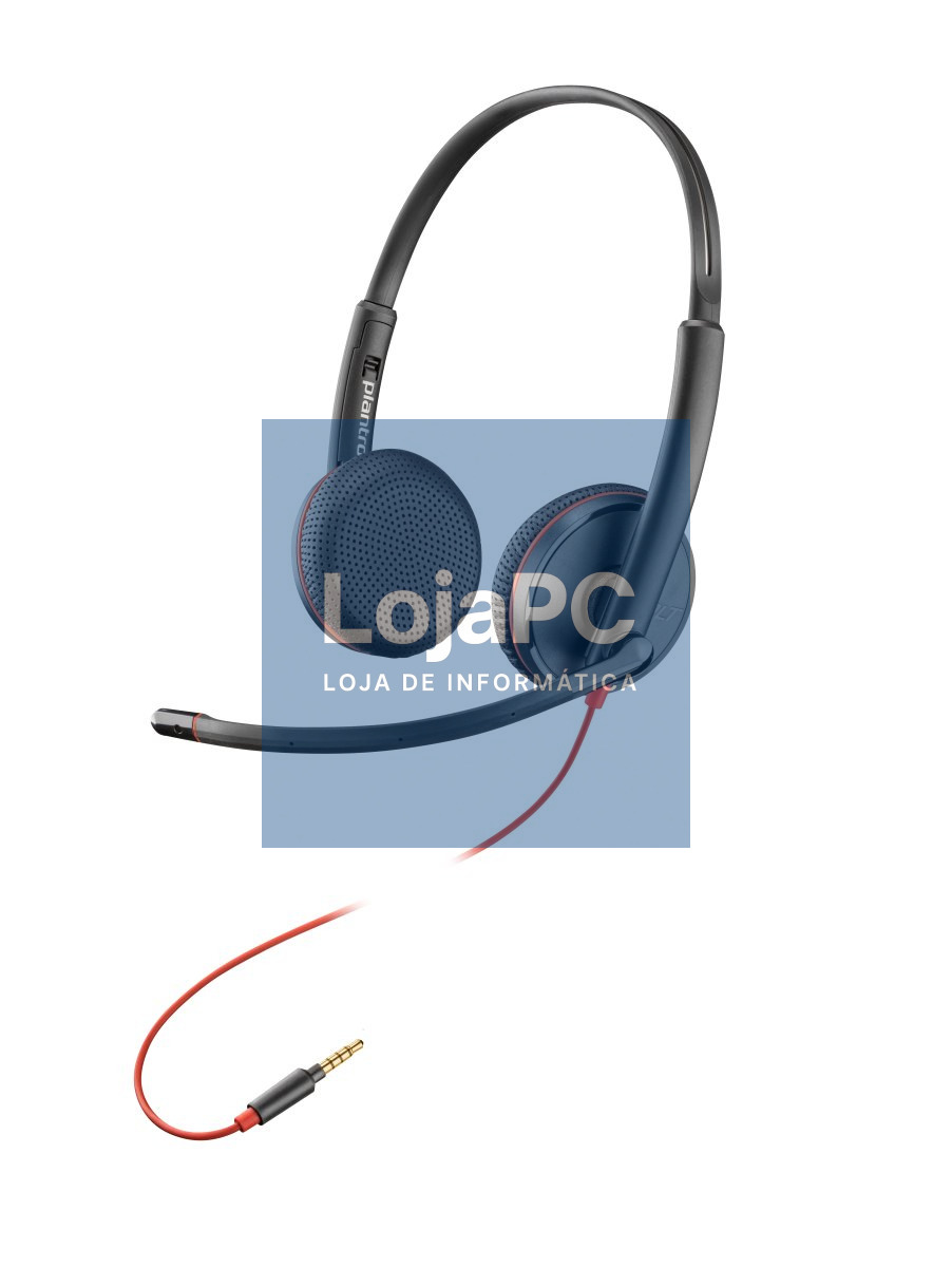 HP Poly Blackwire C3225 Blackwire 3200 Series headset on-ear wired active noise cancelling 3.5mm jack black
