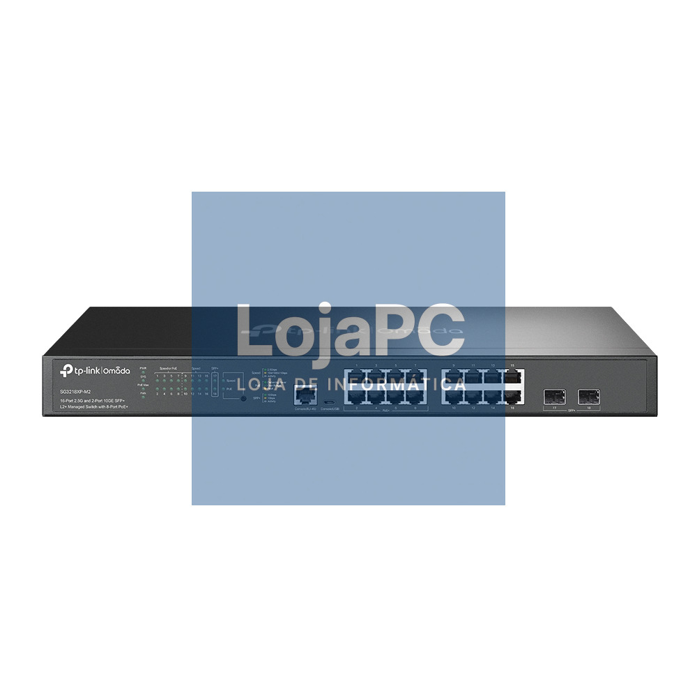 TP-LINK SG3218XP-M2 Omada 16-Port 10GE SFP+ L2+ managed Switch 8x 2.5G PoE+ 8x 2.5G Non-PoE 2x 10G SFP+ 1x RJ45/Micro-USB Console