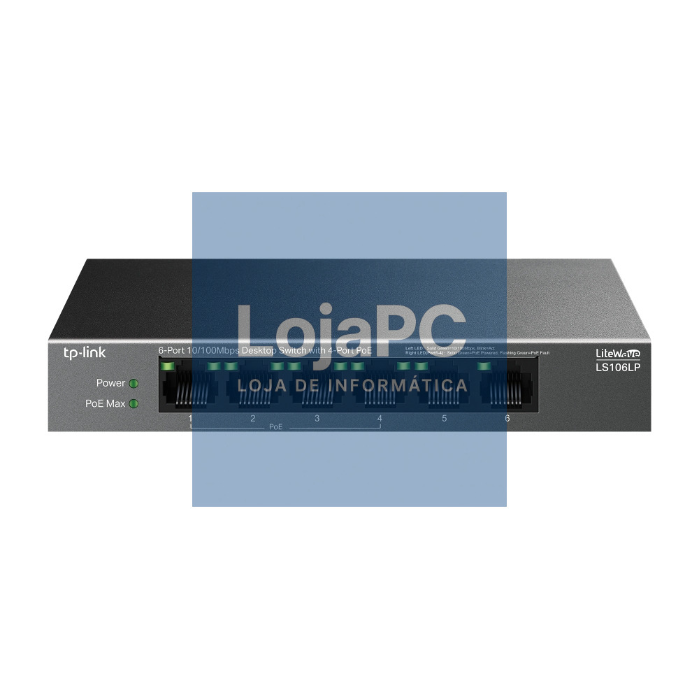 TP-LINK 6-Port 10/100 Mbps Desktop Switch with 4-Port PoE