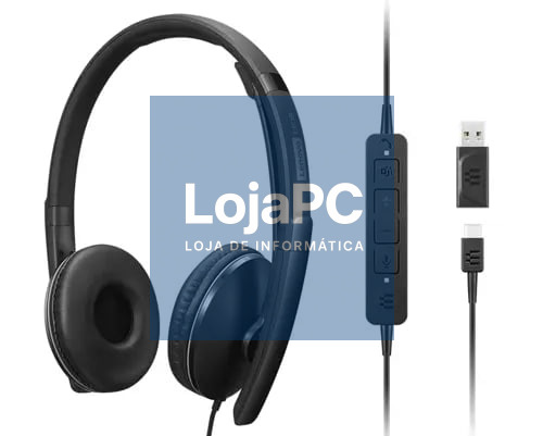 LENOVO Gen2 Headset on-ear wired USB-C black Certified for Microsoft Teams