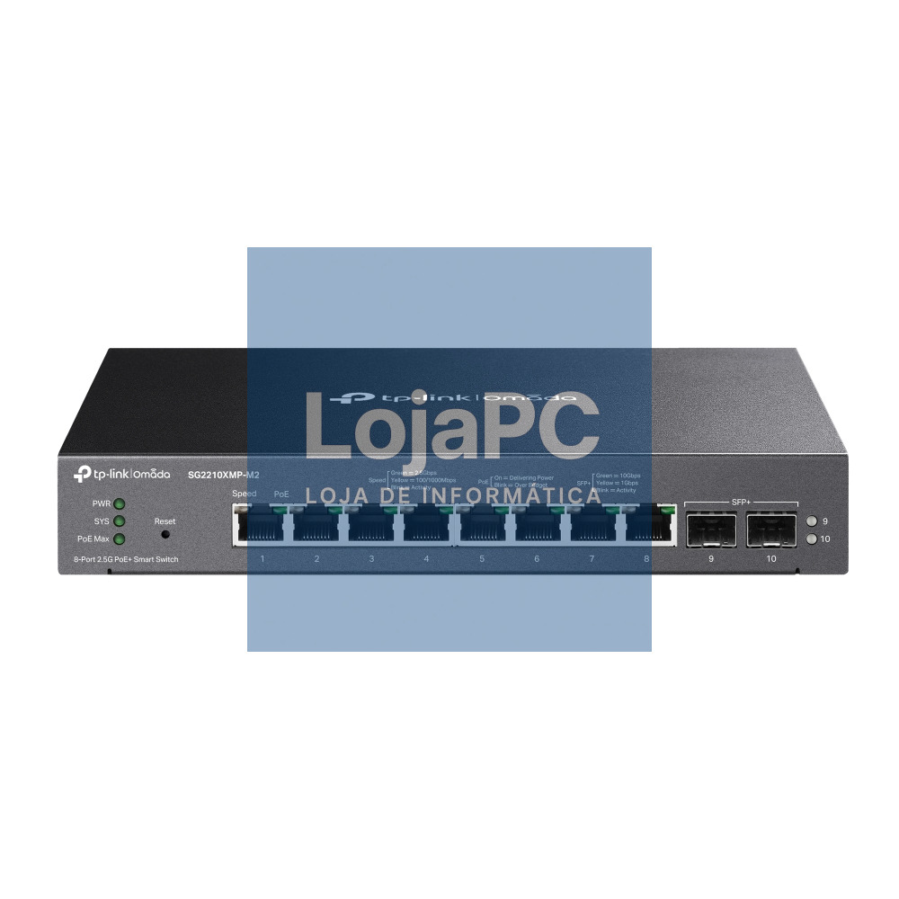 TP-LINK Omada 8-Port 2.5GBASE-T and 2-Port 10GE SFP+ Smart Switch with 8-Port PoE+