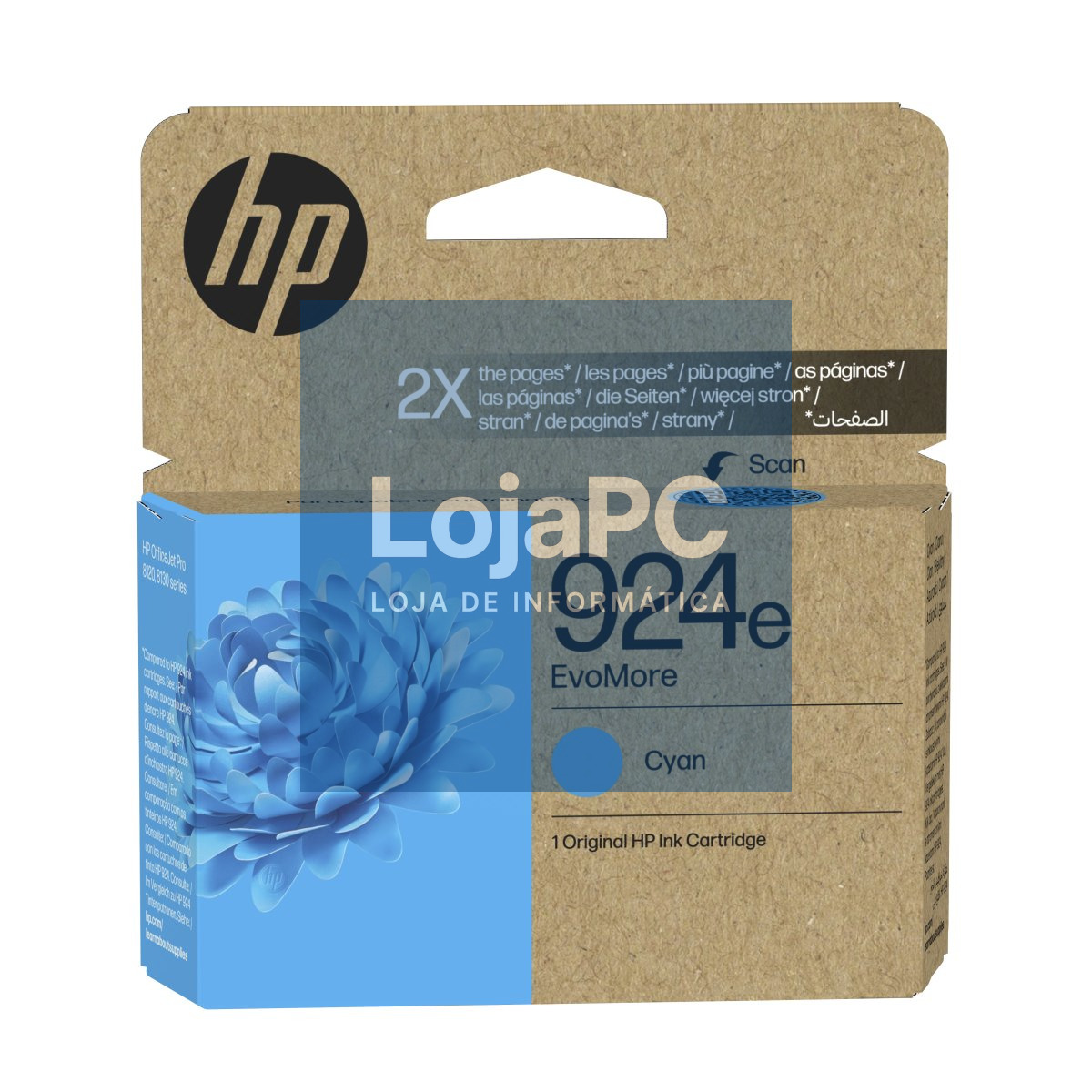 HP 924e EvoMore Cyan Original Ink Cartridge