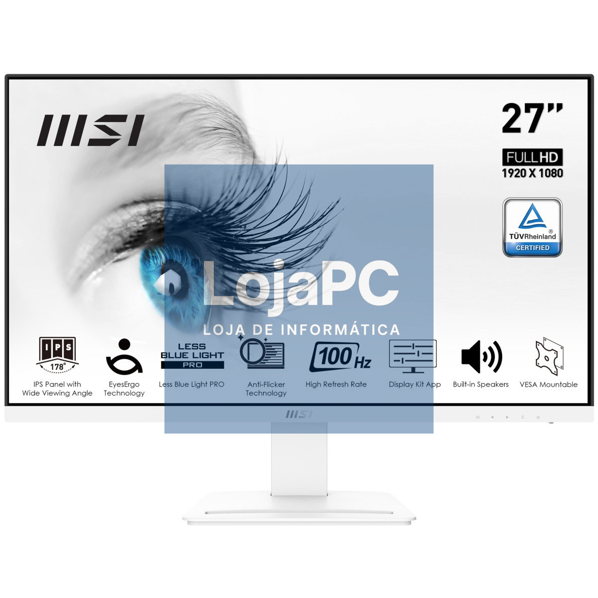 MSI PRO MP273AW 27inch IPS FHD 100Hz 4ms D-SUB HDMI DP Speakers White